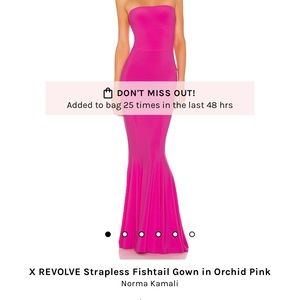 Norma Kamali Pink Fishtail Gown